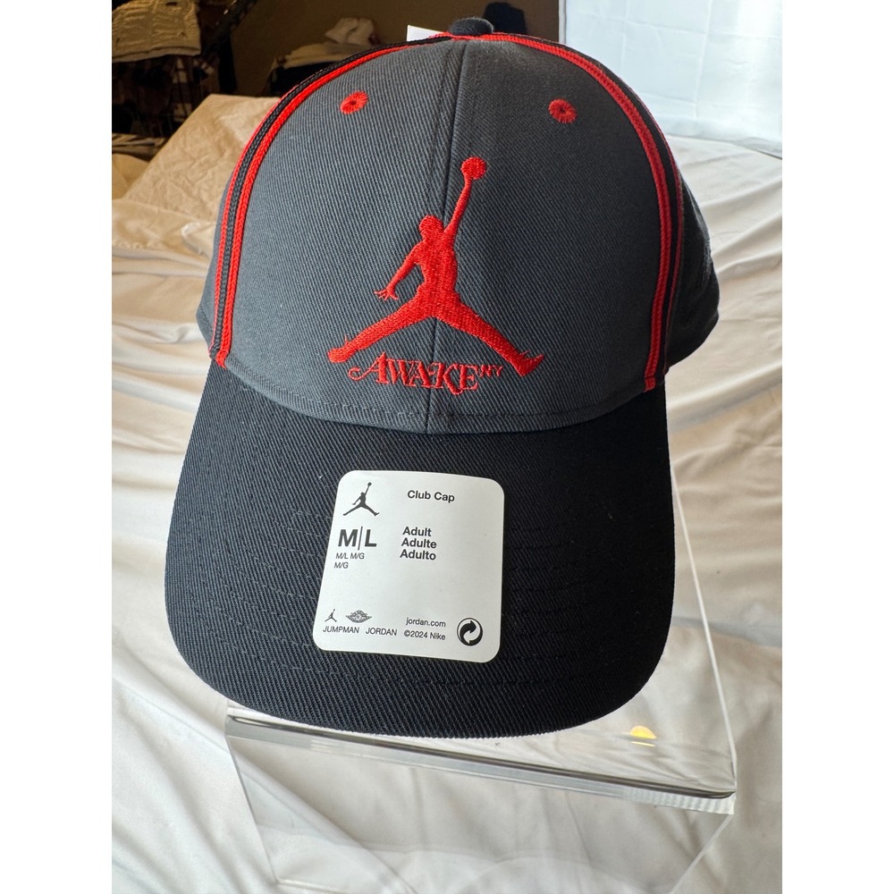 Air Jordan Nike X Awake NY Structured Club Black Bred Medium large FZ0625 Hat